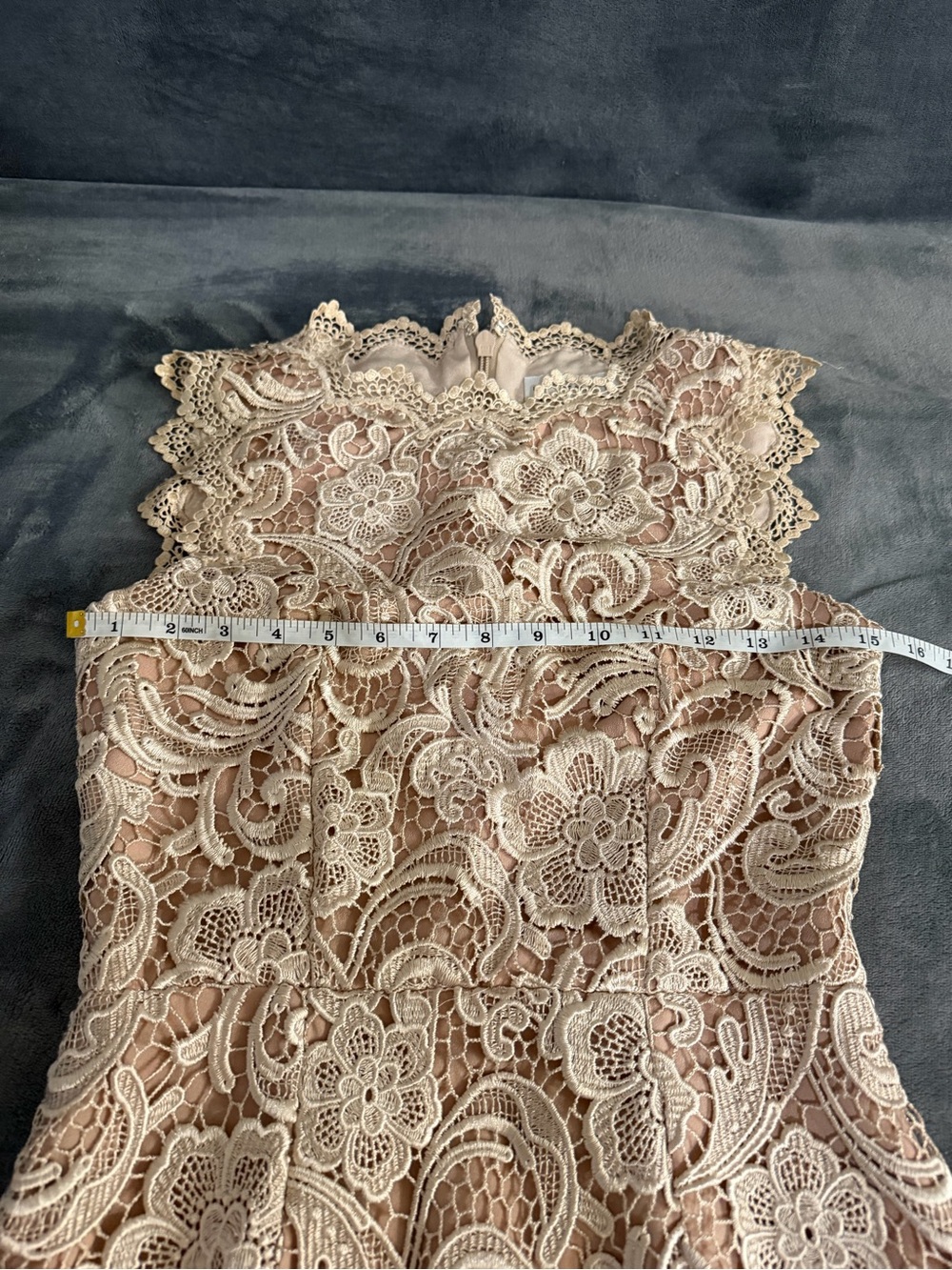 Dress the Population Beige Lace Midi Dress - Picture 13 of 16